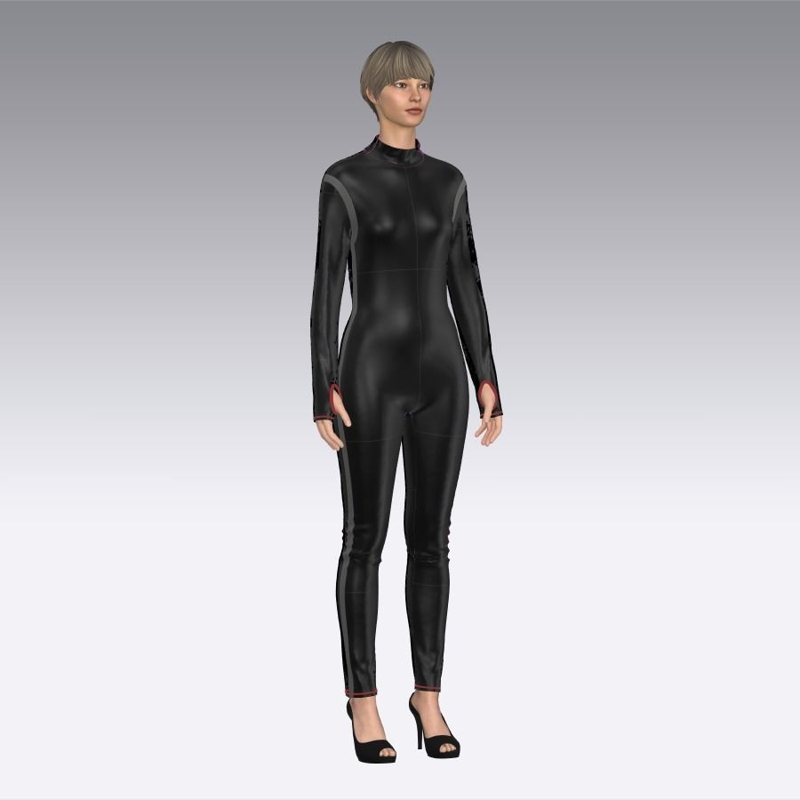 ladies bodysuit Low-poly 3D model_15