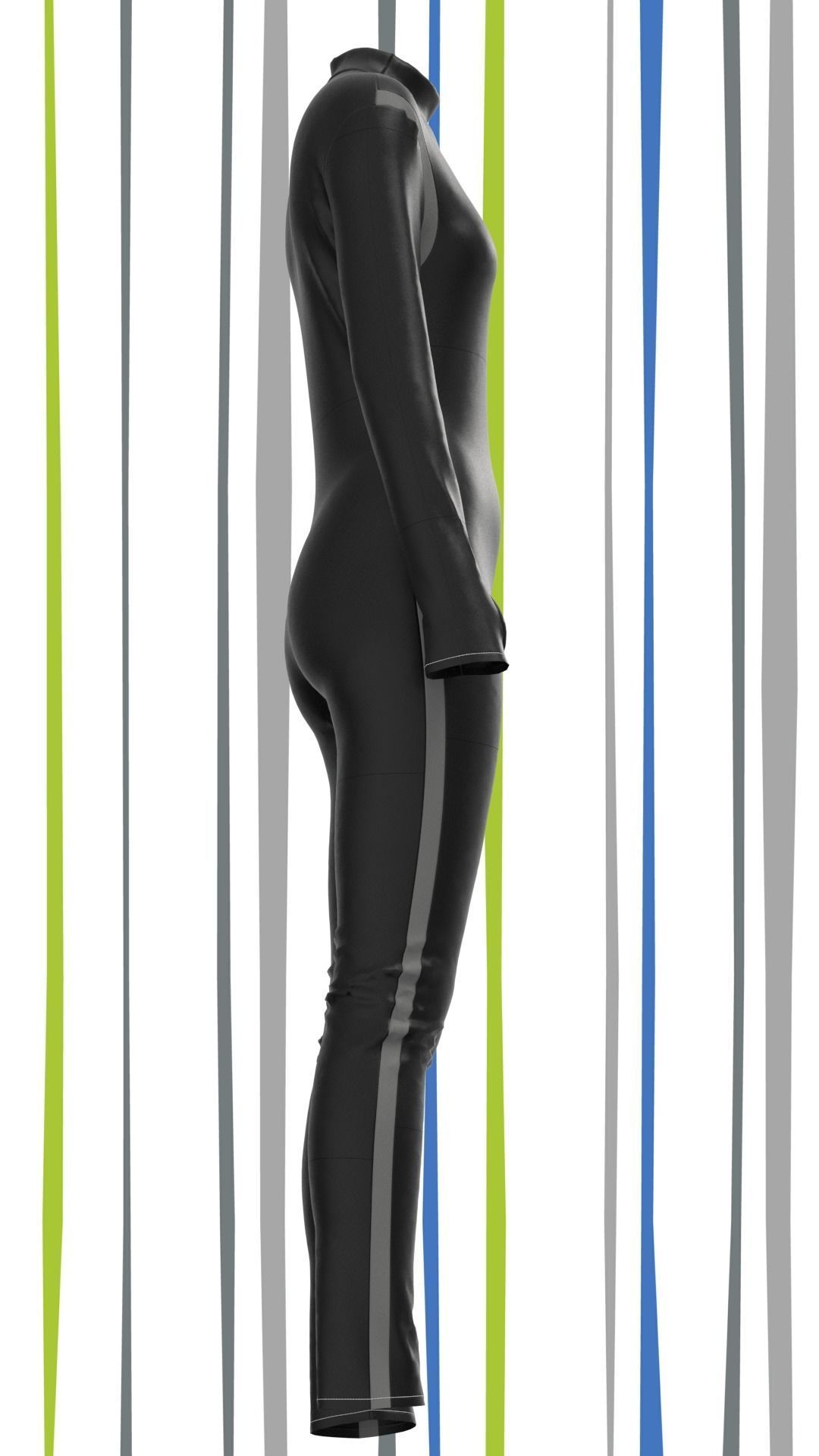 ladies bodysuit Low-poly 3D model_5