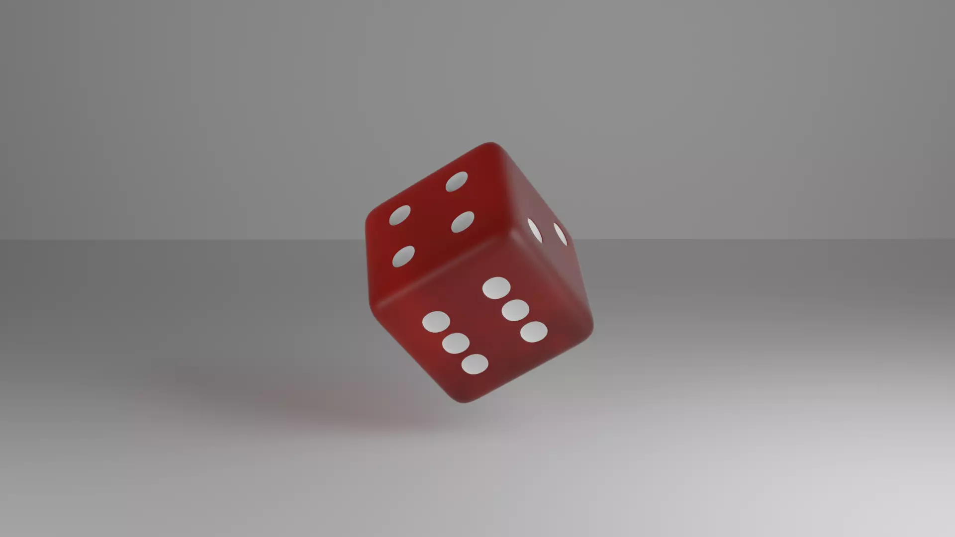 Red dice Low-poly 3D model_0