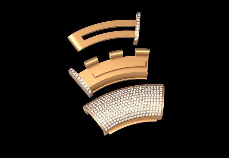 CUBAN BAND LOCK WITH STONE 3D print model_1