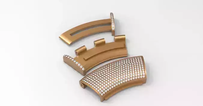 CUBAN BAND LOCK WITH STONE 3D print model