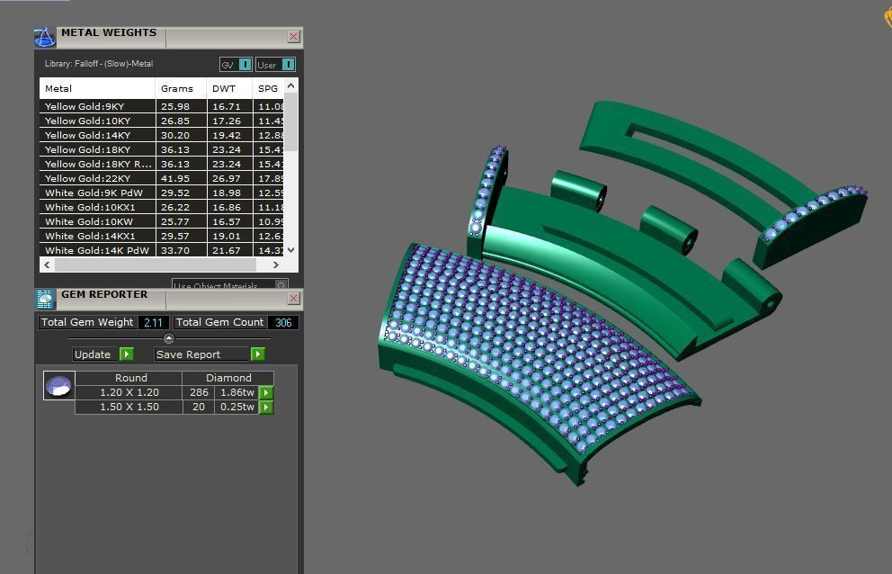 CUBAN BAND LOCK WITH STONE 3D print model_3