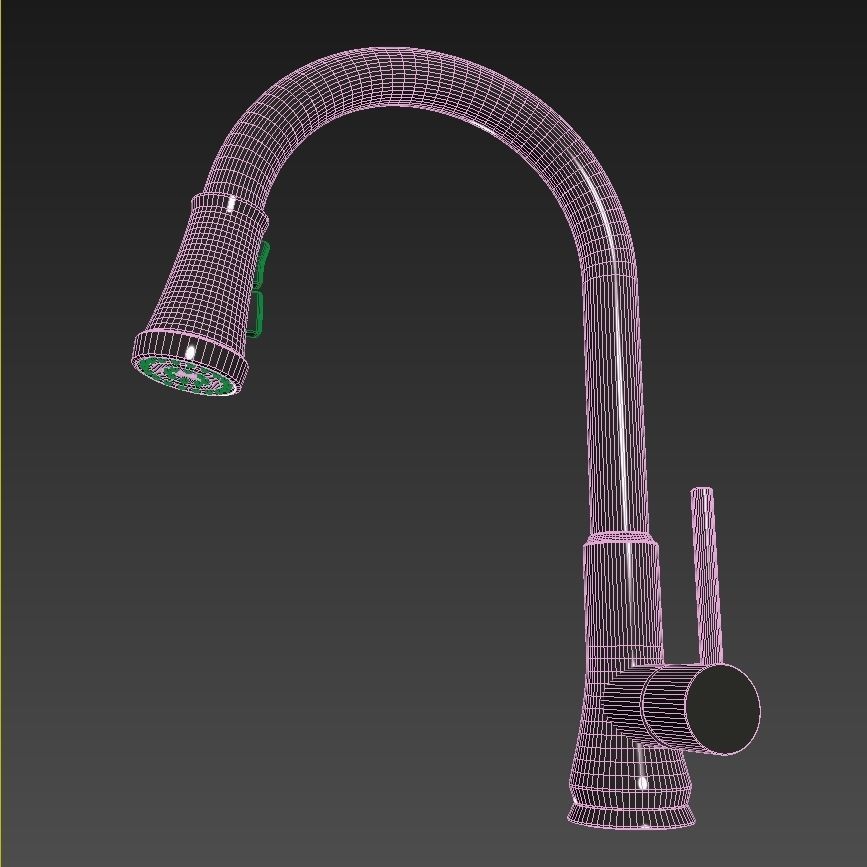 Pfirst Series 1-Handle Pull-Down Kitchen Faucet 3D model_5