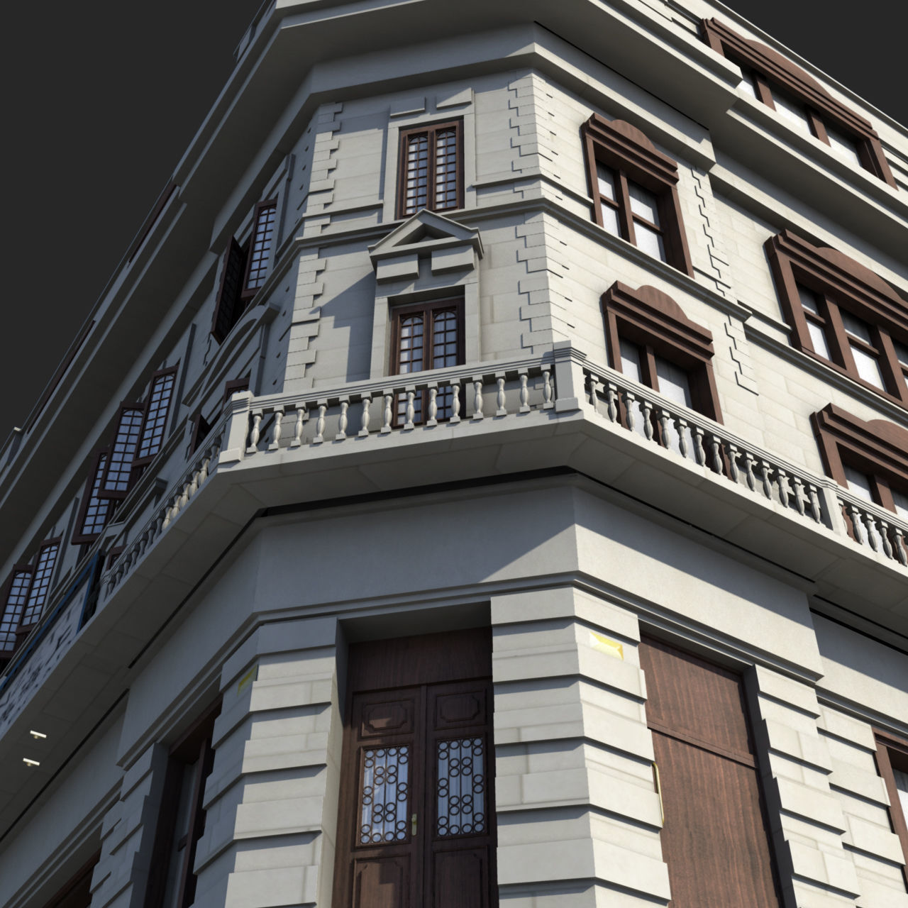 Old Shanghai delicate and rich library of details 3D model_3