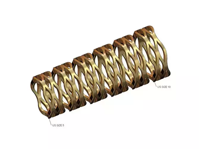 Wave mesh fashion band US sizes 5to10