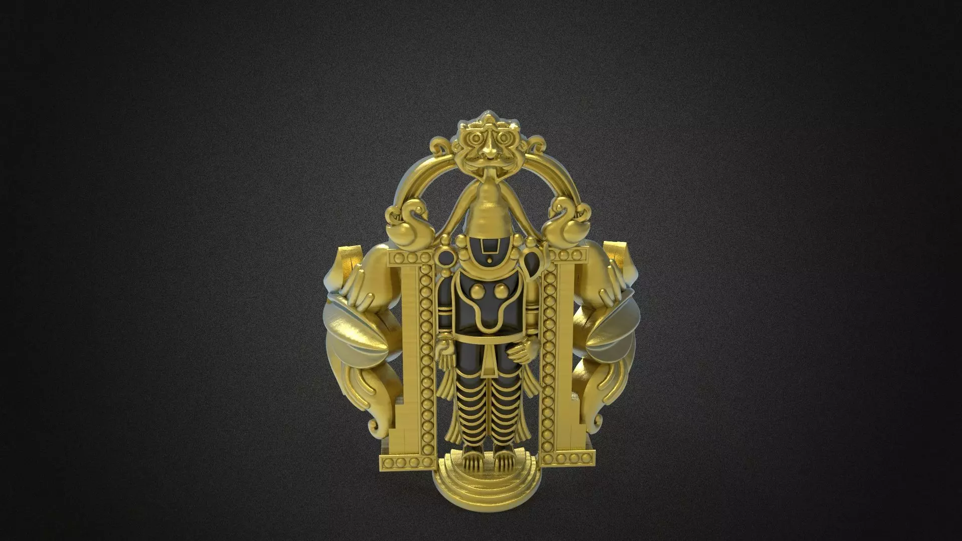 Balaji ring with garuda 3D print model RHINO MATRIX 3D print model