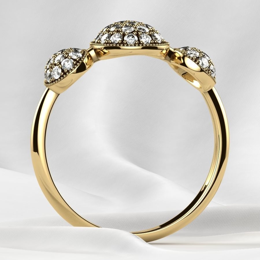 Pear Shapes Gold Ring 3D print model_13