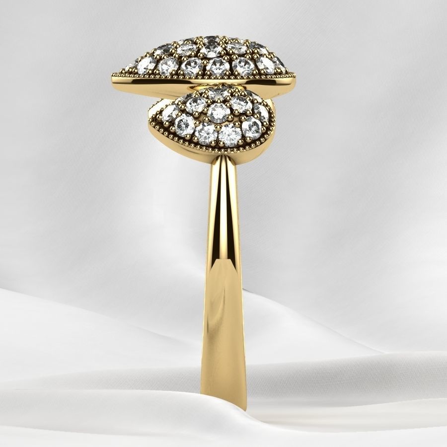 Pear Shapes Gold Ring 3D print model_18