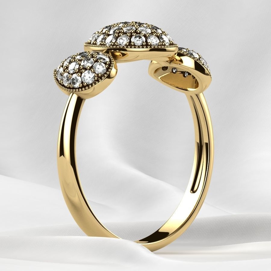 Pear Shapes Gold Ring 3D print model_15