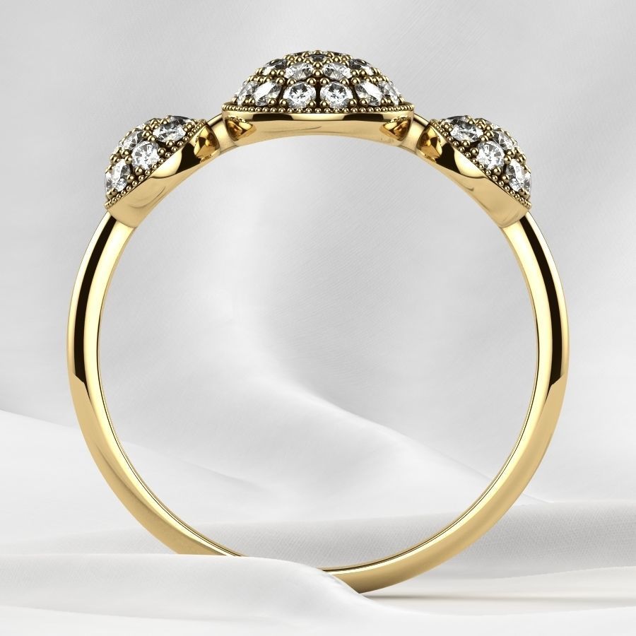 Pear Shapes Gold Ring 3D print model_12