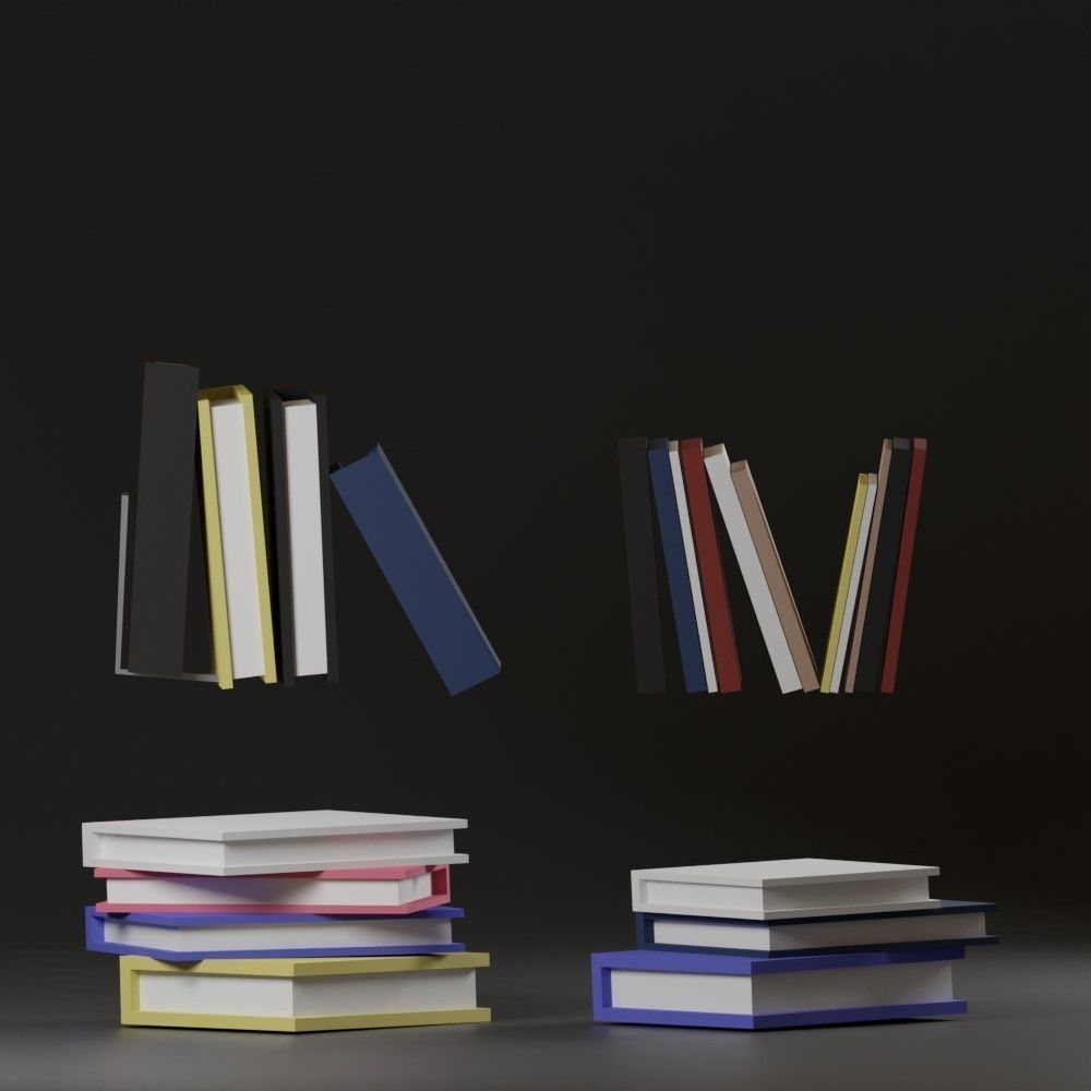 LowpolyBooks stack of books free VR / AR / low-poly 3D model | CGTrader