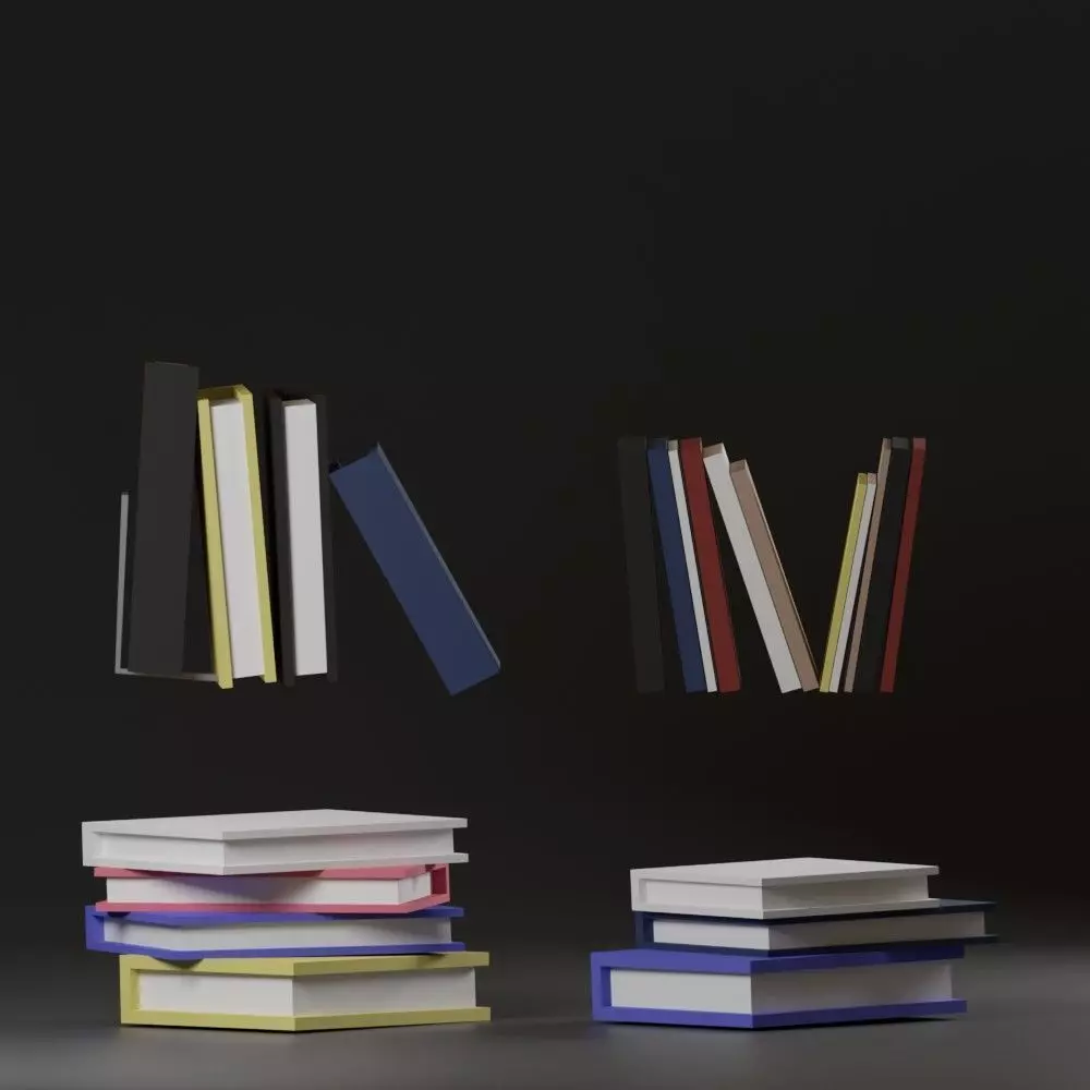 LowpolyBooks stack of books Free low-poly 3D model_0