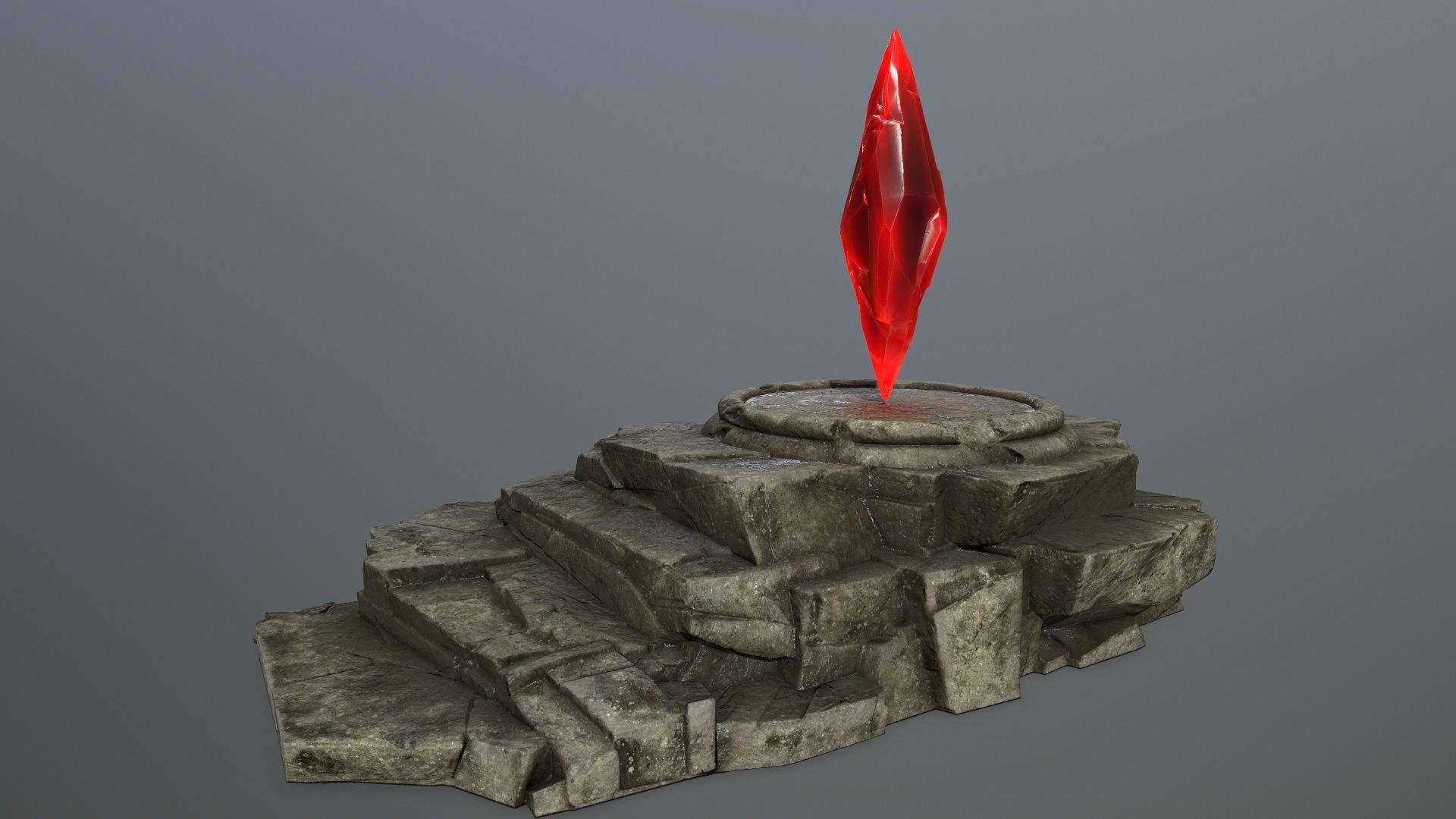 Crystal Ruin Gate Low-poly 3D model_2