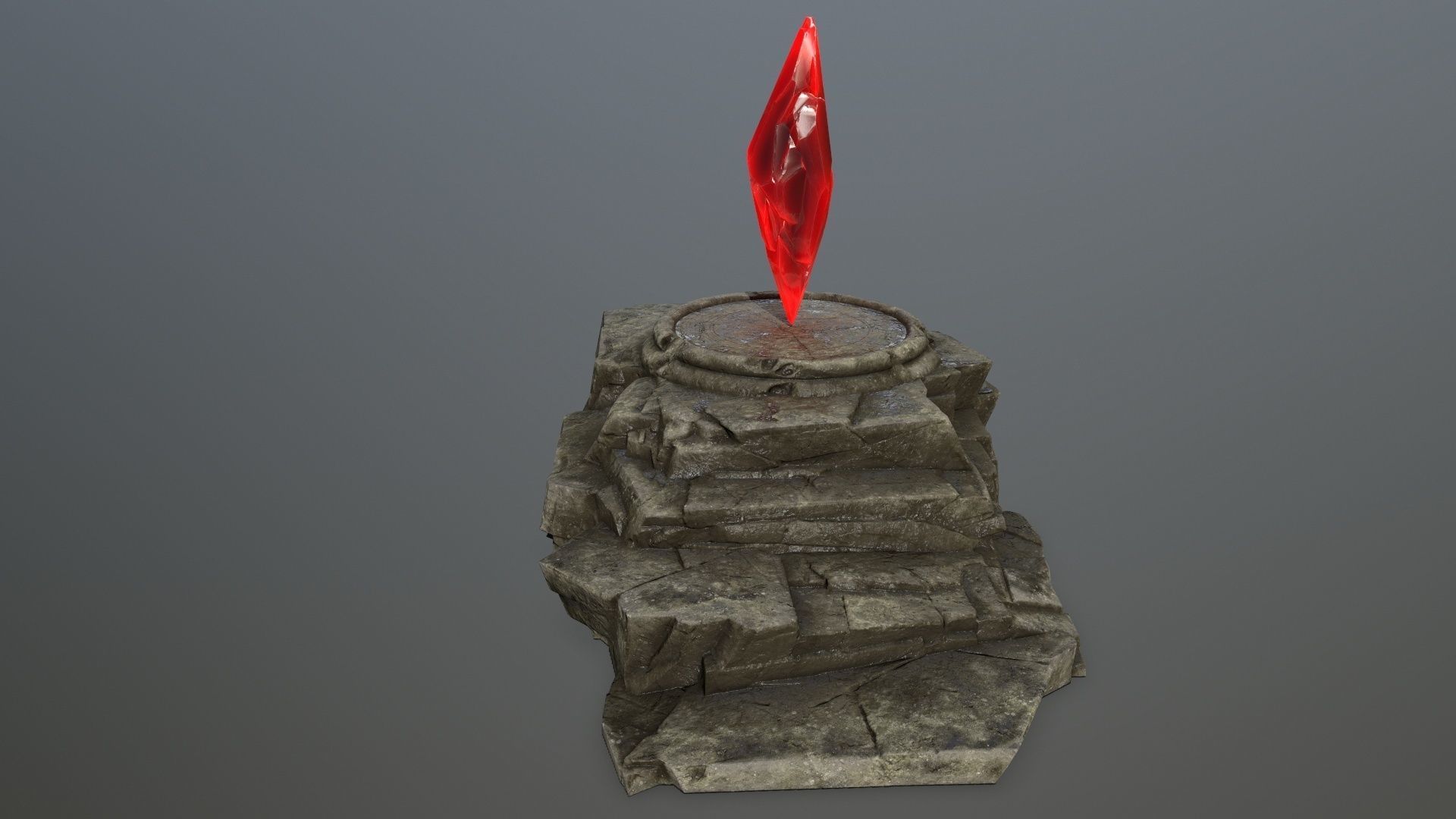 Crystal Ruin Gate Low-poly 3D model_4