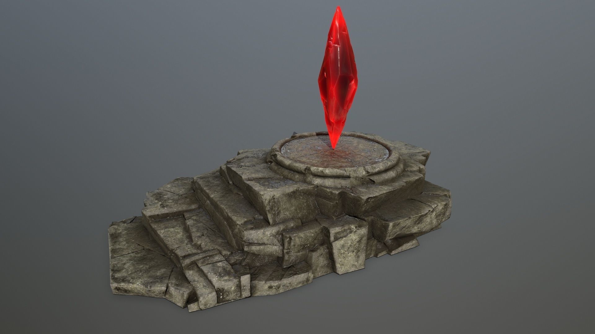 Crystal Ruin Gate Low-poly 3D model_13