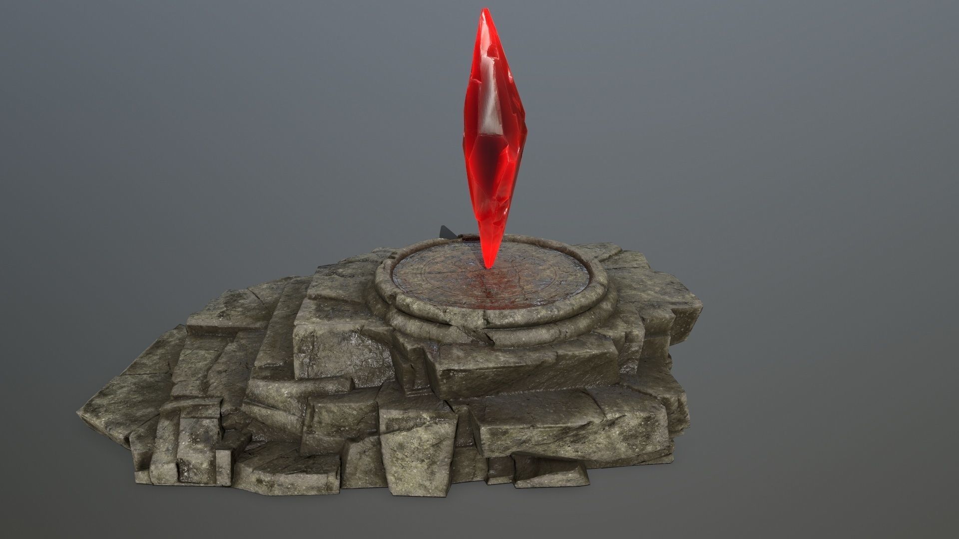 Crystal Ruin Gate Low-poly 3D model_12