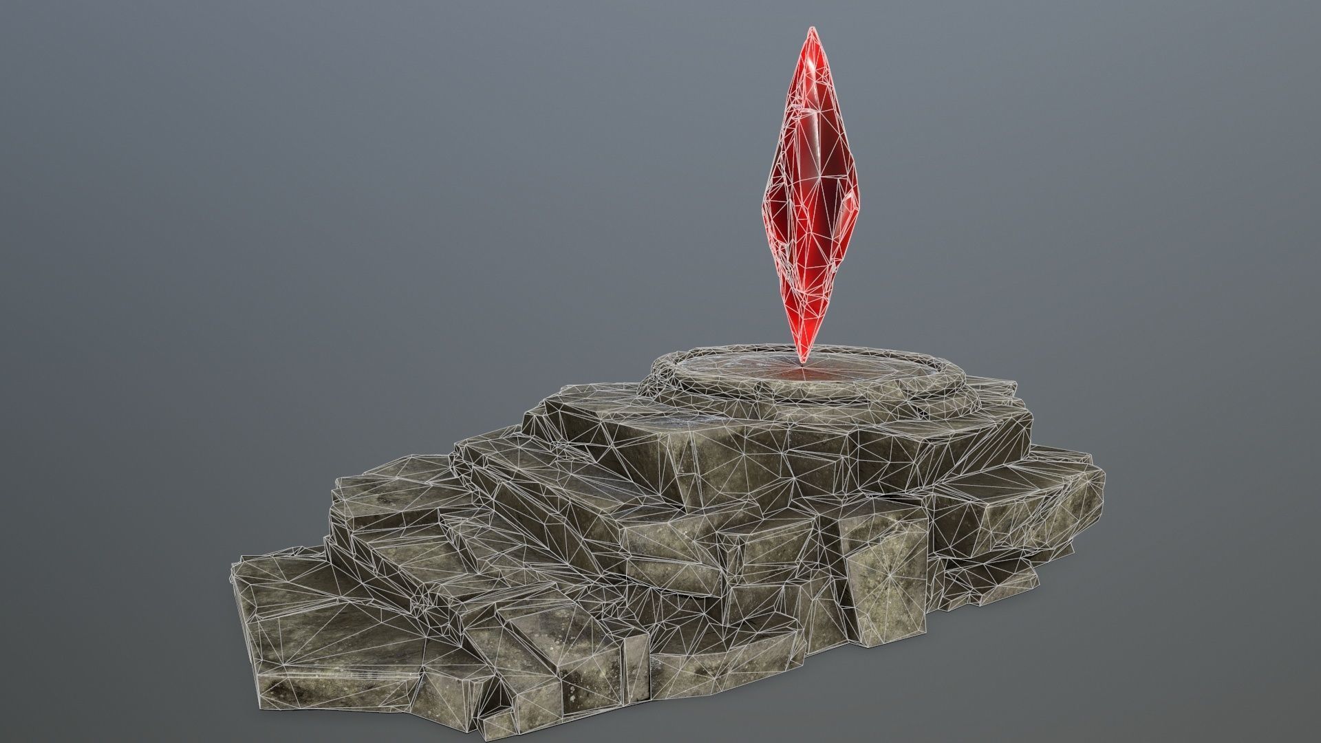 Crystal Ruin Gate Low-poly 3D model_17