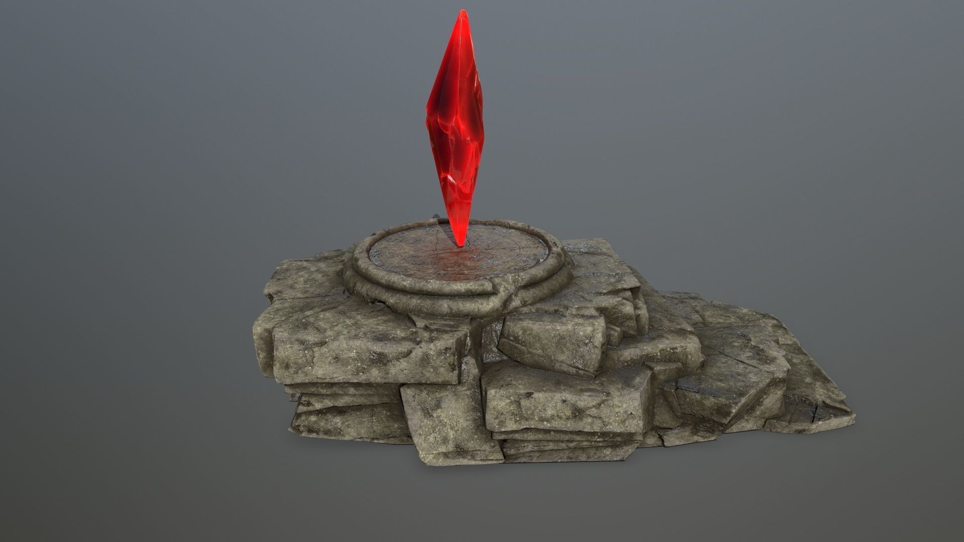 Crystal Ruin Gate Low-poly 3D model_7