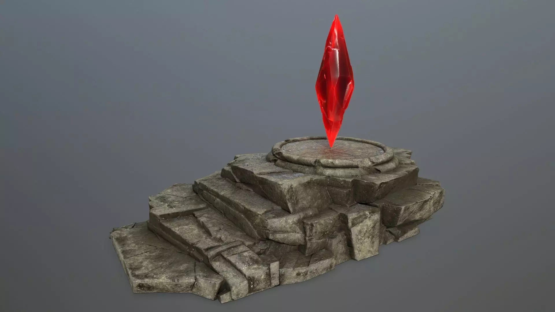 Crystal Ruin Gate Low-poly 3D model_0