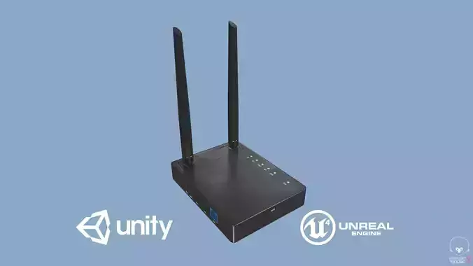 Wi-Fi Router Low-poly 3D model