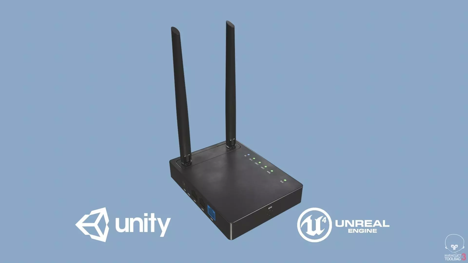 Wi-Fi Router Low-poly 3D model_0