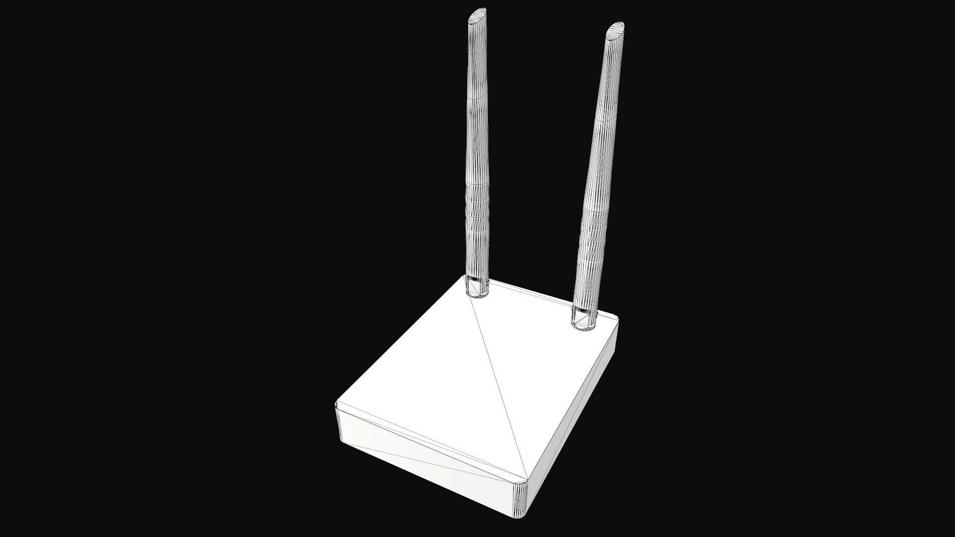 Wi-Fi Router Low-poly 3D model_9