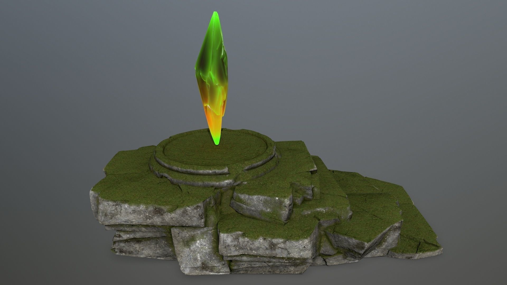 Crystal Ruin Gate Low-poly 3D model_7