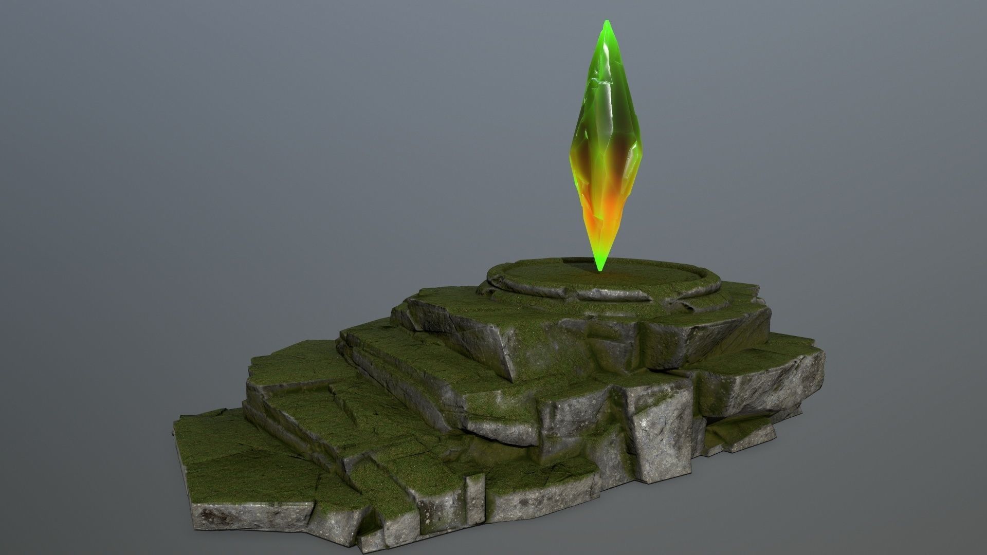 Crystal Ruin Gate Low-poly 3D model_2