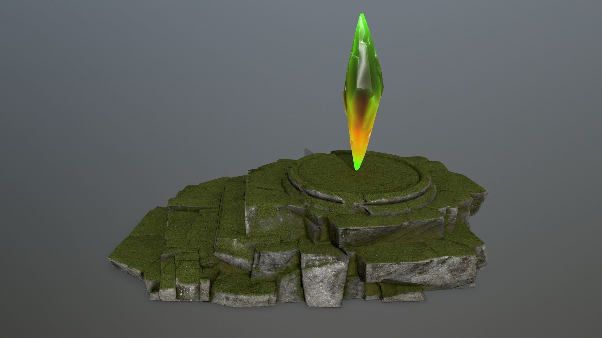 Crystal Ruin Gate Low-poly 3D model_11