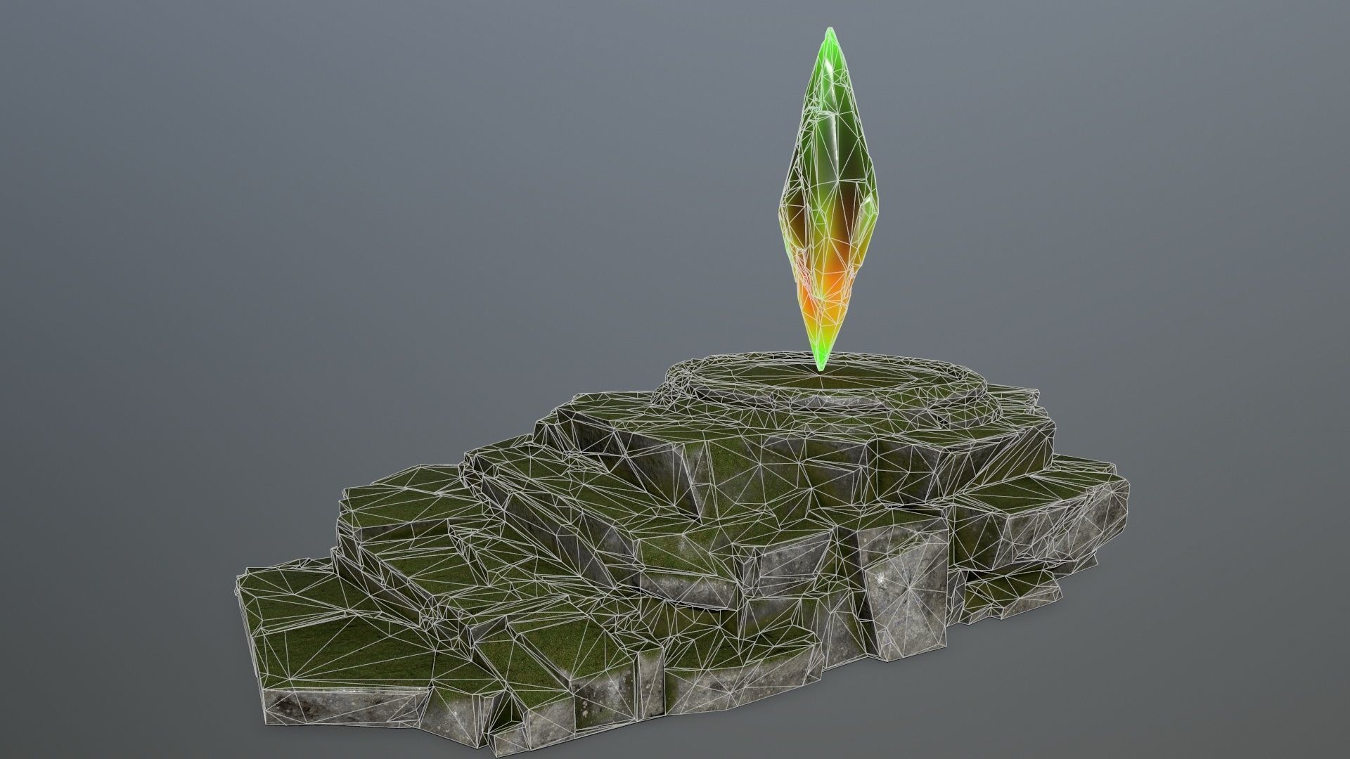 Crystal Ruin Gate Low-poly 3D model_15