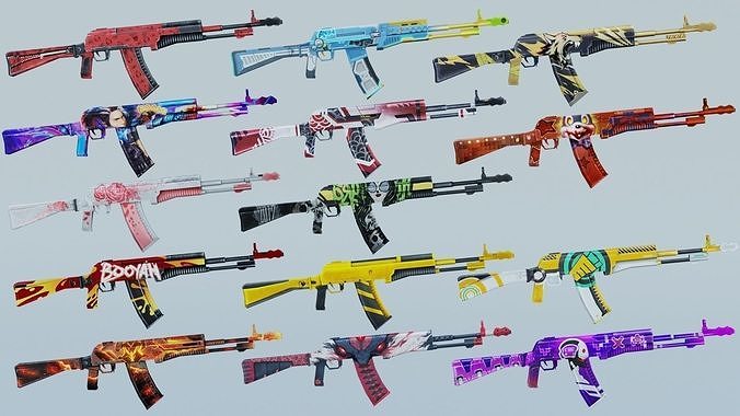 AM94 Rifle Game Weapon 14x 3D model