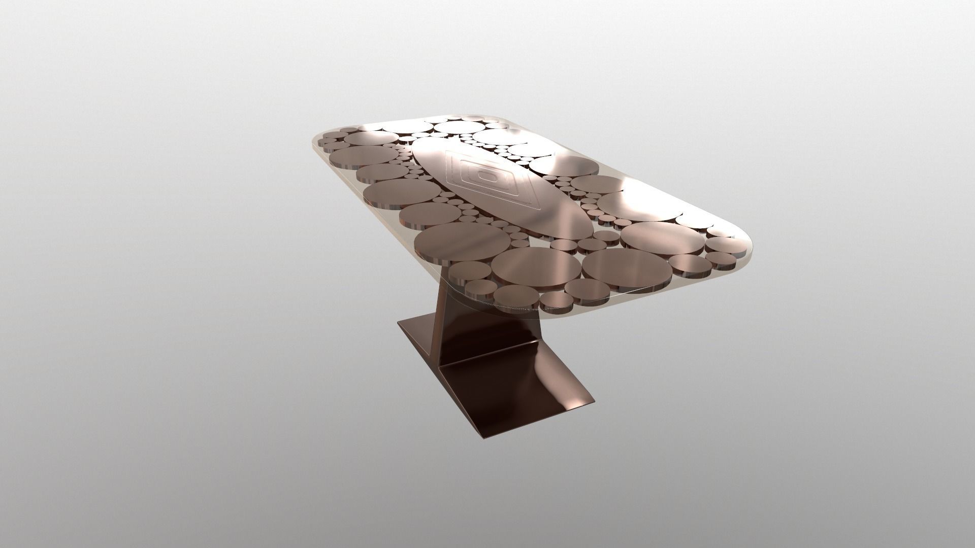Table-polymer metal table with design 3D model_1
