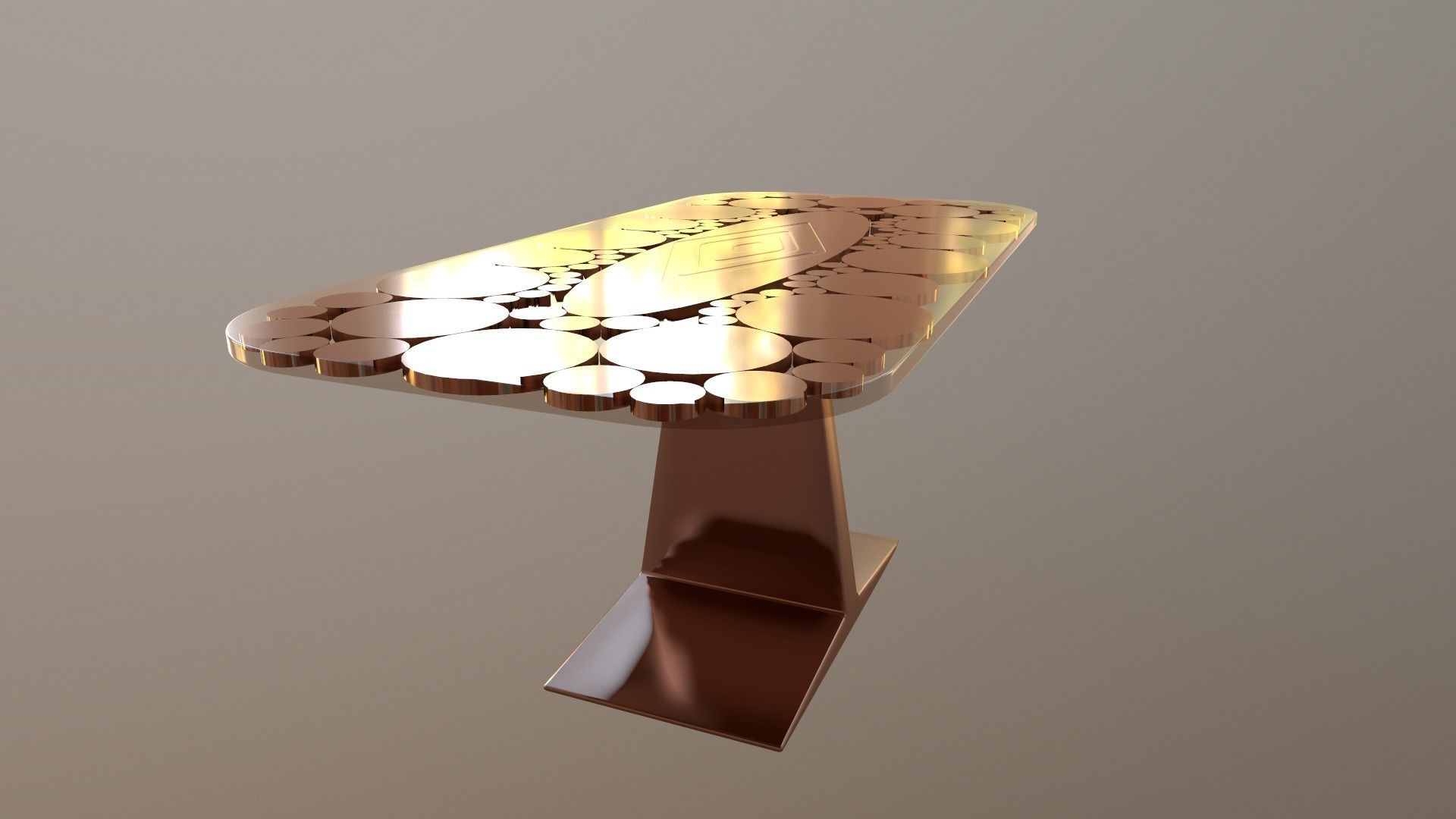 Table-polymer metal table with design 3D model_4