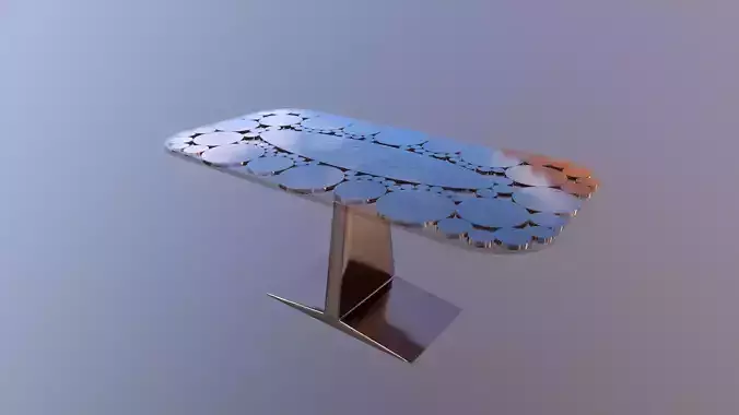 Table-polymer metal table with design 3D model