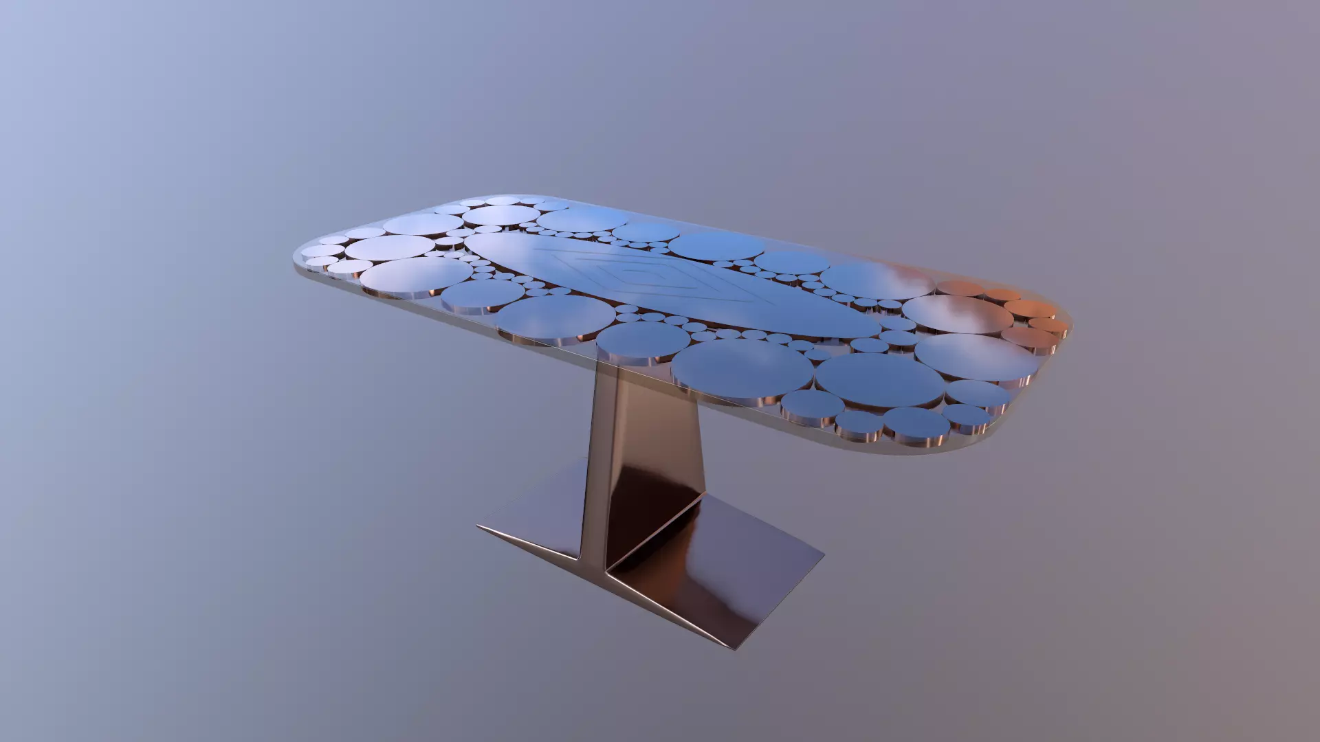 Table-polymer metal table with design 3D model_0