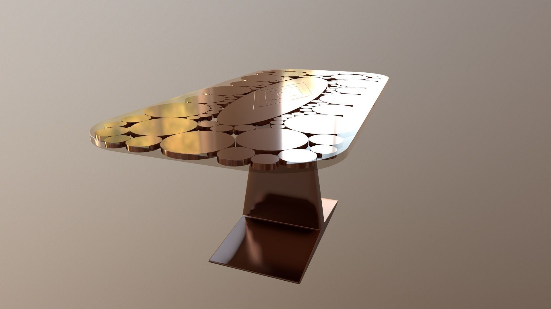 Table-polymer metal table with design 3D model_3