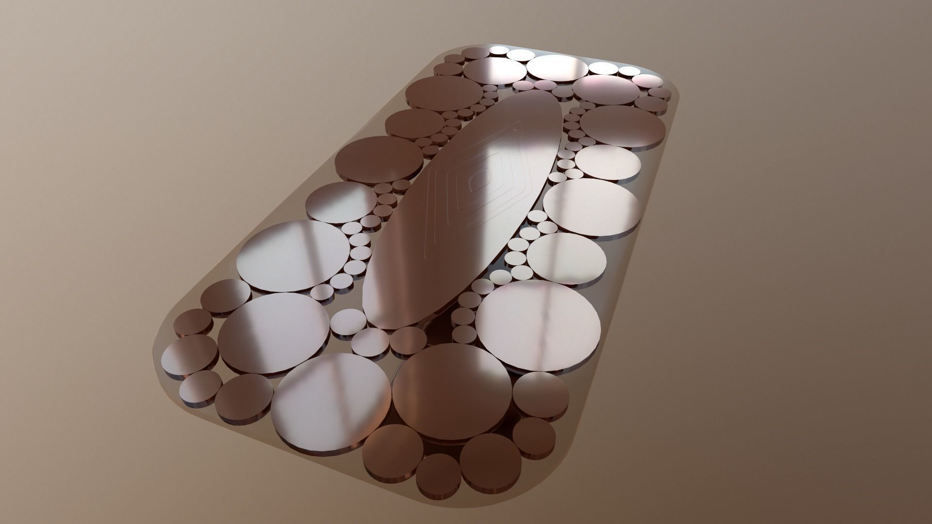 Table-polymer metal table with design 3D model_2
