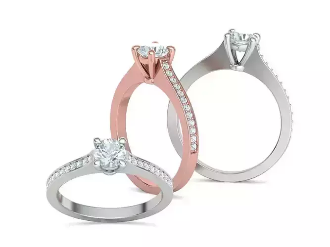 Engagement Ring Half Carat Stone Jewelry 3dmodel
