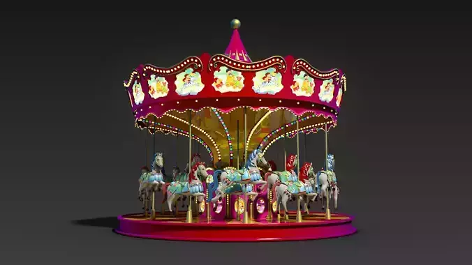 Carousel amusement park carousel amusement equipment 3D model