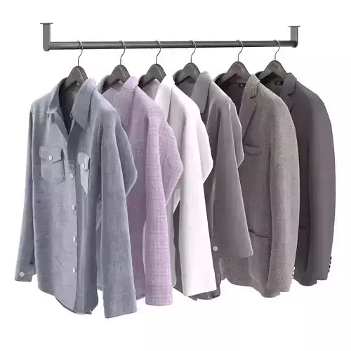 Clothes set two blazers hanging on hanger