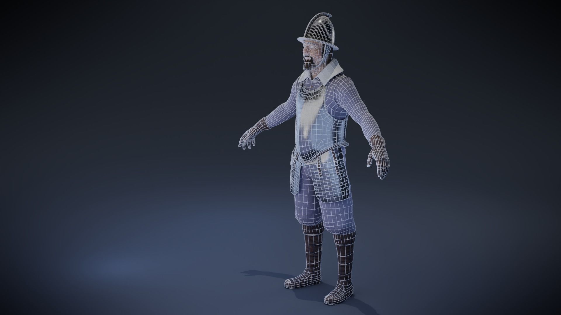 Dutch Warrior Low-poly 3D model_8