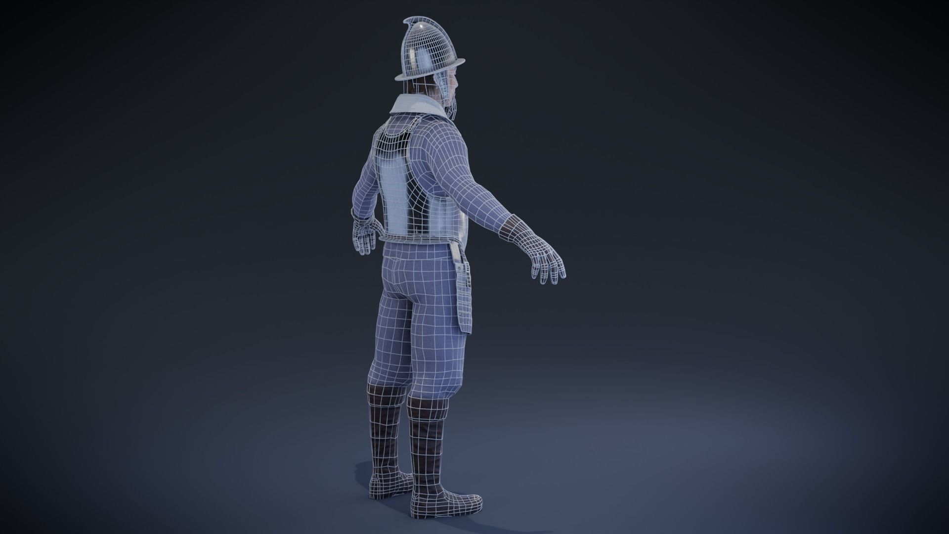 Dutch Warrior Low-poly 3D model_9