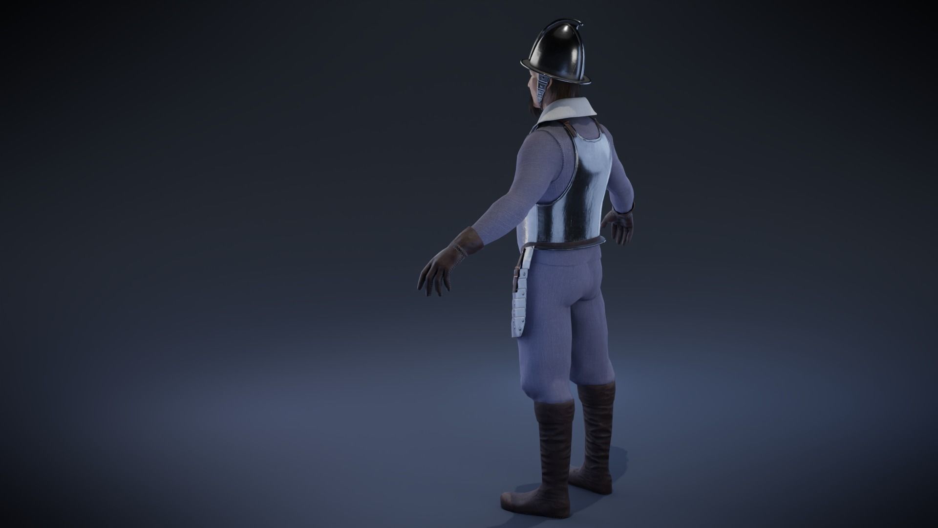 Dutch Warrior Low-poly 3D model_7