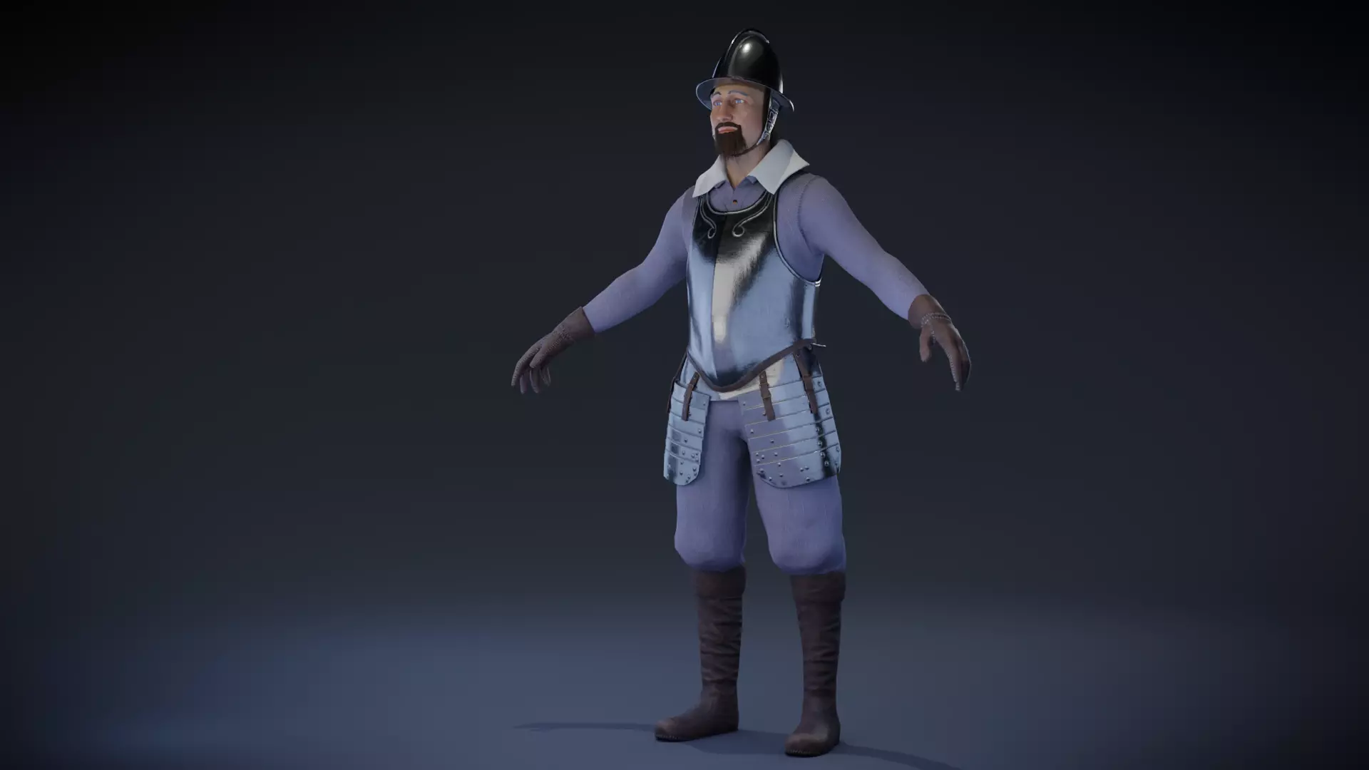 Dutch Warrior Low-poly 3D model_0