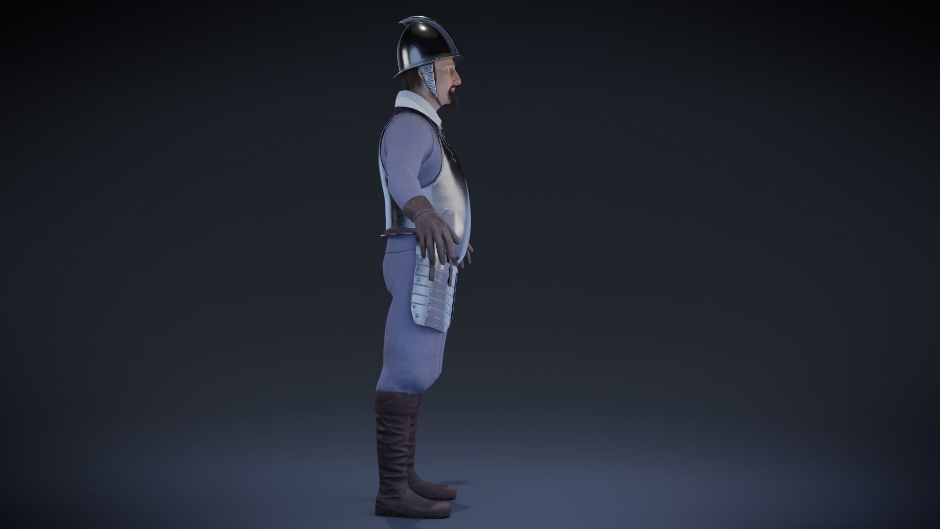 Dutch Warrior Low-poly 3D model_4