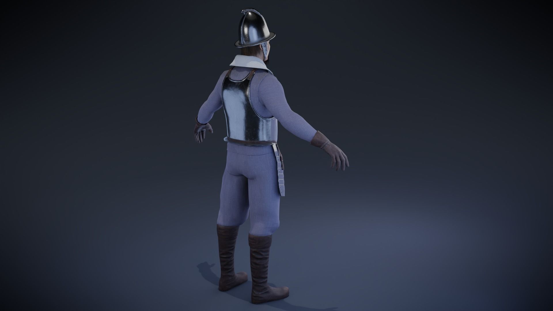 Dutch Warrior Low-poly 3D model_5