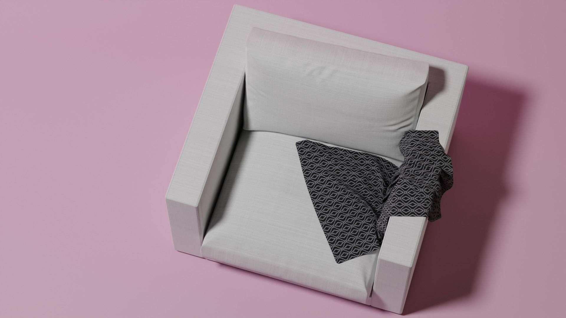 Couch chair with pillow 3D model_4