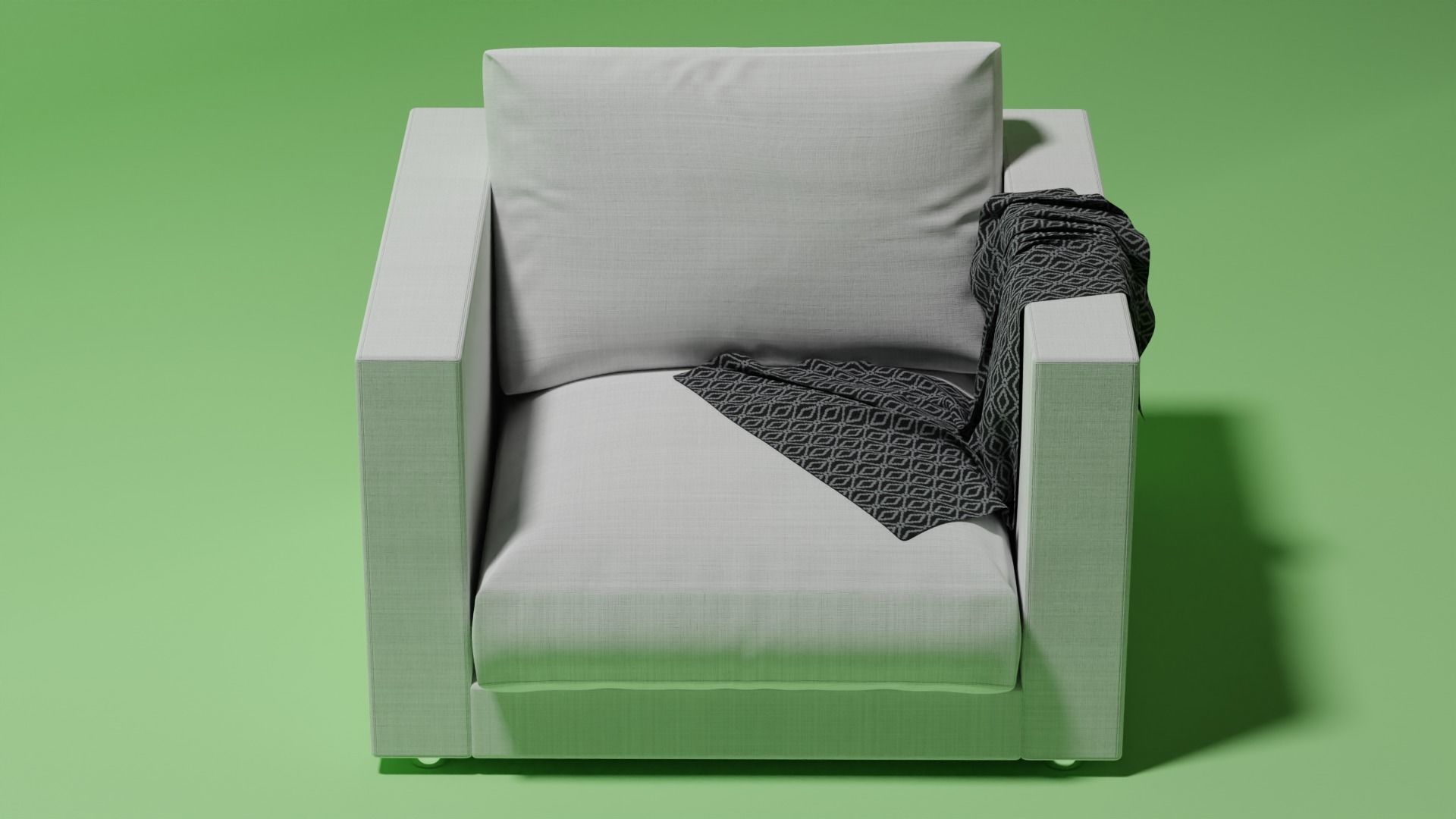 Couch chair with pillow 3D model_3