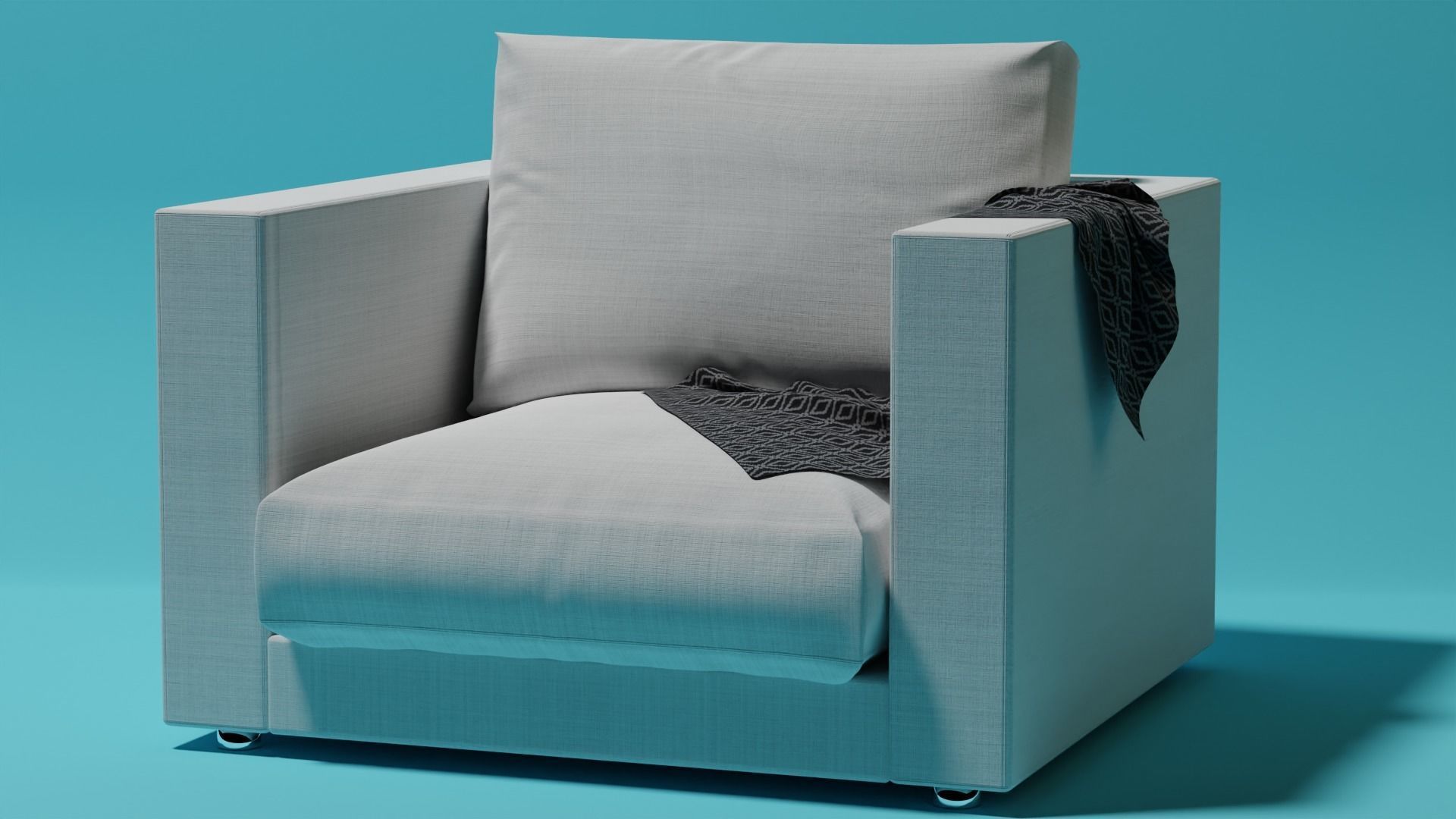 Couch chair with pillow 3D model_1
