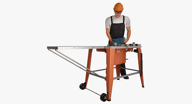 Workman with Circular Saw Generic 3D model